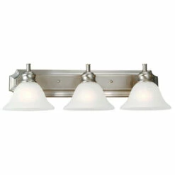 Bristol Vanity Light In Satin Nickel, 3-Light