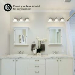 Bristol Vanity Light In Satin Nickel, 3-Light -US Home Sales Store bristol 3 light vanity satinnickel 5