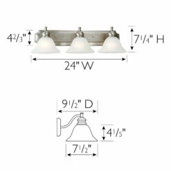 Bristol Vanity Light In Satin Nickel, 3-Light -US Home Sales Store bristol 3 light vanity satinnickel 6