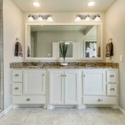 Bristol Vanity Light In Satin Nickel, 3-Light -US Home Sales Store bristol 3 light vanity satinnickel 9