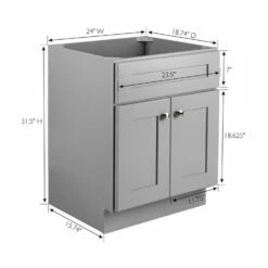 Brookings Vanity Without Top In Gray, 24-Inch By 18-Inch -US Home Sales Store brookings 24 inch gray vanity without top 3