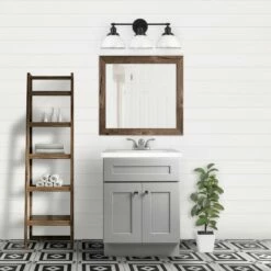 Brookings Vanity Without Top In Gray, 24-Inch By 18-Inch -US Home Sales Store brookings 24 inch gray vanity without top 5