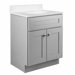 Brookings Vanity Without Top In Gray, 24-Inch By 18-Inch -US Home Sales Store brookings 24 inch gray vanity without top 6