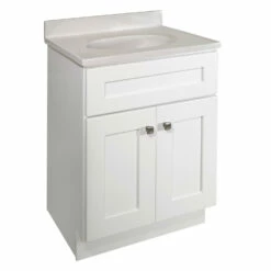 Brookings White Cultured Marble Top In White, 25-Inch By 19-Inch