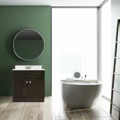 Brookings Vanity With Solid White Cultured Marble Top In Espresso 31in -US Home Sales Store brookings 31 inch marble white espresso vanity 4