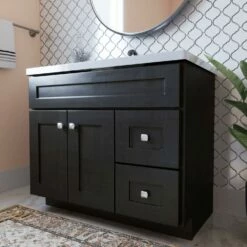 Brookings Ready To Assemble Vanity Without Top In Espresso, 36-Inch -US Home Sales Store brookings 36 inch espresso vanity without top 5