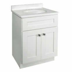Brookings 24-Inch Bathroom Vanity Without Top In White -US Home Sales Store brookings vanity without top 24 inch 6