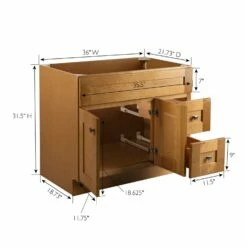 Brookings 36-Inch Vanity Without Top In Modern Birch -US Home Sales Store brookings vanity without top 36 inch birch 3