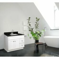 Brookings 36-Inch Bathroom Vanity Without Top In White -US Home Sales Store brookings vanity without top 36 inch 5