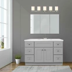Brookings Ready-to-Assemble Vanity Without Top In Gray, 48-Inch -US Home Sales Store brookings vanity without top gray 48 inch 4