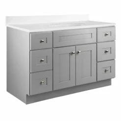 Brookings Ready-to-Assemble Vanity Without Top In Gray, 48-Inch -US Home Sales Store brookings vanity without top gray 48 inch 6