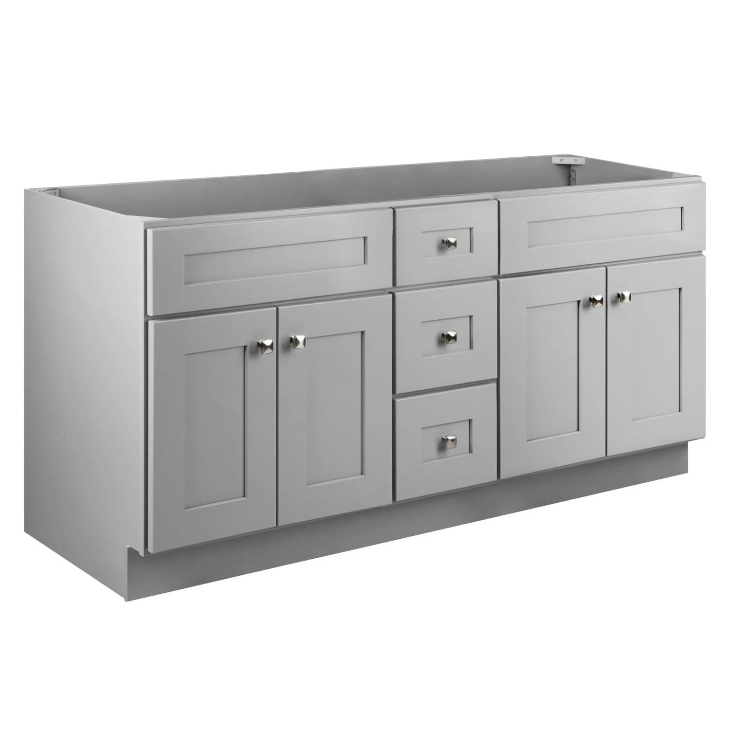 Brookings Ready-to-Assemble Vanity Without Top In Gray, 60-Inch 1 Brookings Ready-to-Assemble Vanity Without Top In Gray, 60-Inch