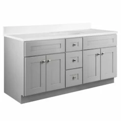 Brookings Ready-to-Assemble Vanity Without Top In Gray, 60-Inch 17 Brookings Ready-to-Assemble Vanity Without Top In Gray, 60-Inch -US Home Sales Store brookings vanity without top gray 60 inch 7