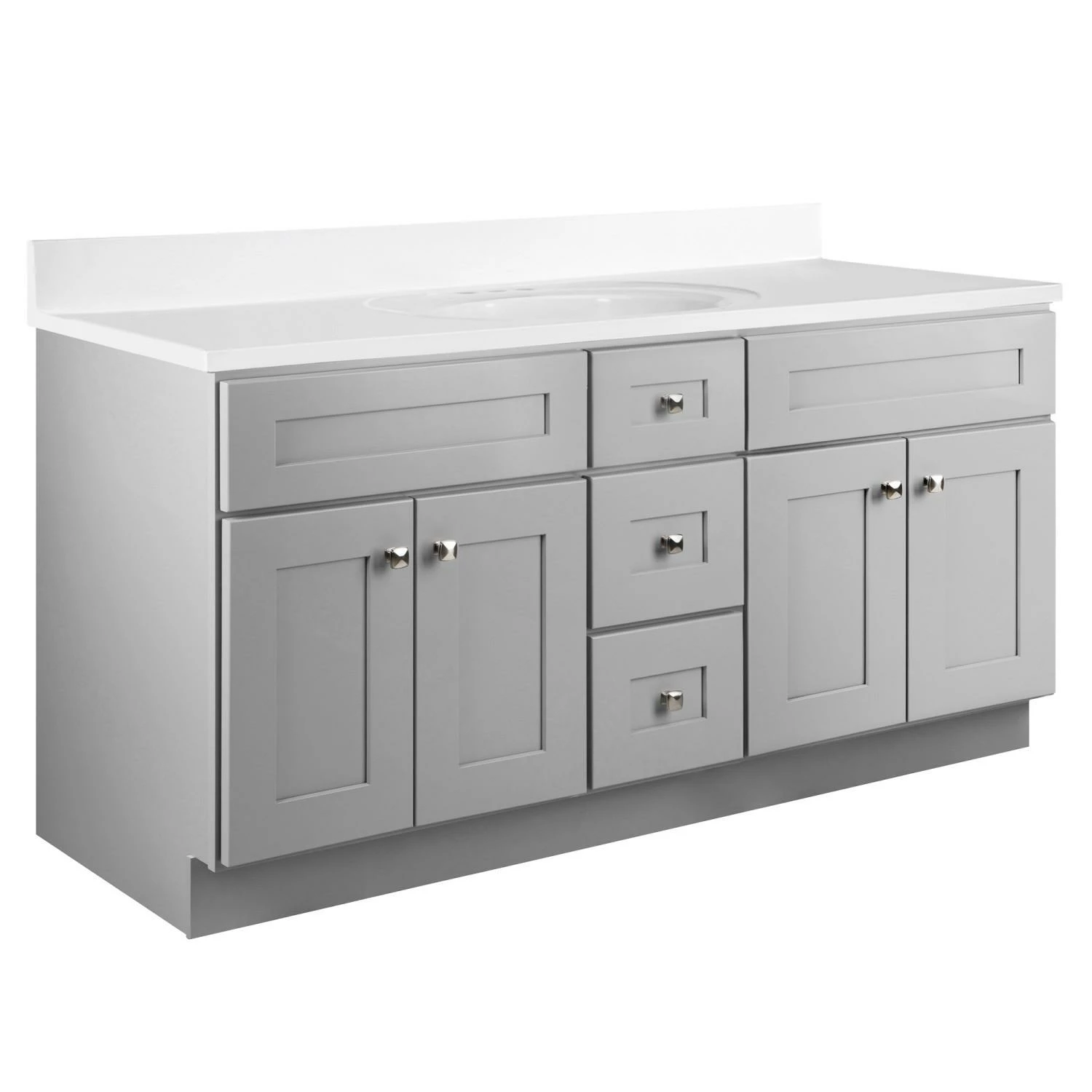 Brookings Ready-to-Assemble Vanity Without Top In Gray, 60-Inch 8 Brookings Ready-to-Assemble Vanity Without Top In Gray, 60-Inch - Image 8