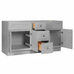 Brookings Ready-to-Assemble Vanity Without Top In Gray, 60-Inch 18 Brookings Ready-to-Assemble Vanity Without Top In Gray, 60-Inch -US Home Sales Store brookings vanity without top gray 60 inch 8