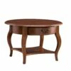Round Coffee Table In Brown Cherry