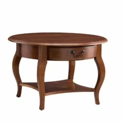 Round Coffee Table In Brown Cherry