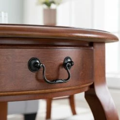 Round Coffee Table In Brown Cherry -US Home Sales Store brown cherry coffee table brown cherry 6