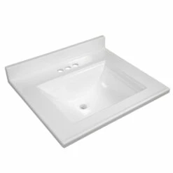 Camilla Vanity Top In White Marble 25-in X 22-in