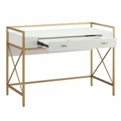 Claudette Wall Desk In White And Gold 12 Claudette Wall Desk In White And Gold -US Home Sales Store claudette wall desk white gold 6