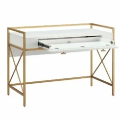 Claudette Wall Desk In White And Gold 13 Claudette Wall Desk In White And Gold -US Home Sales Store claudette wall desk white gold 7