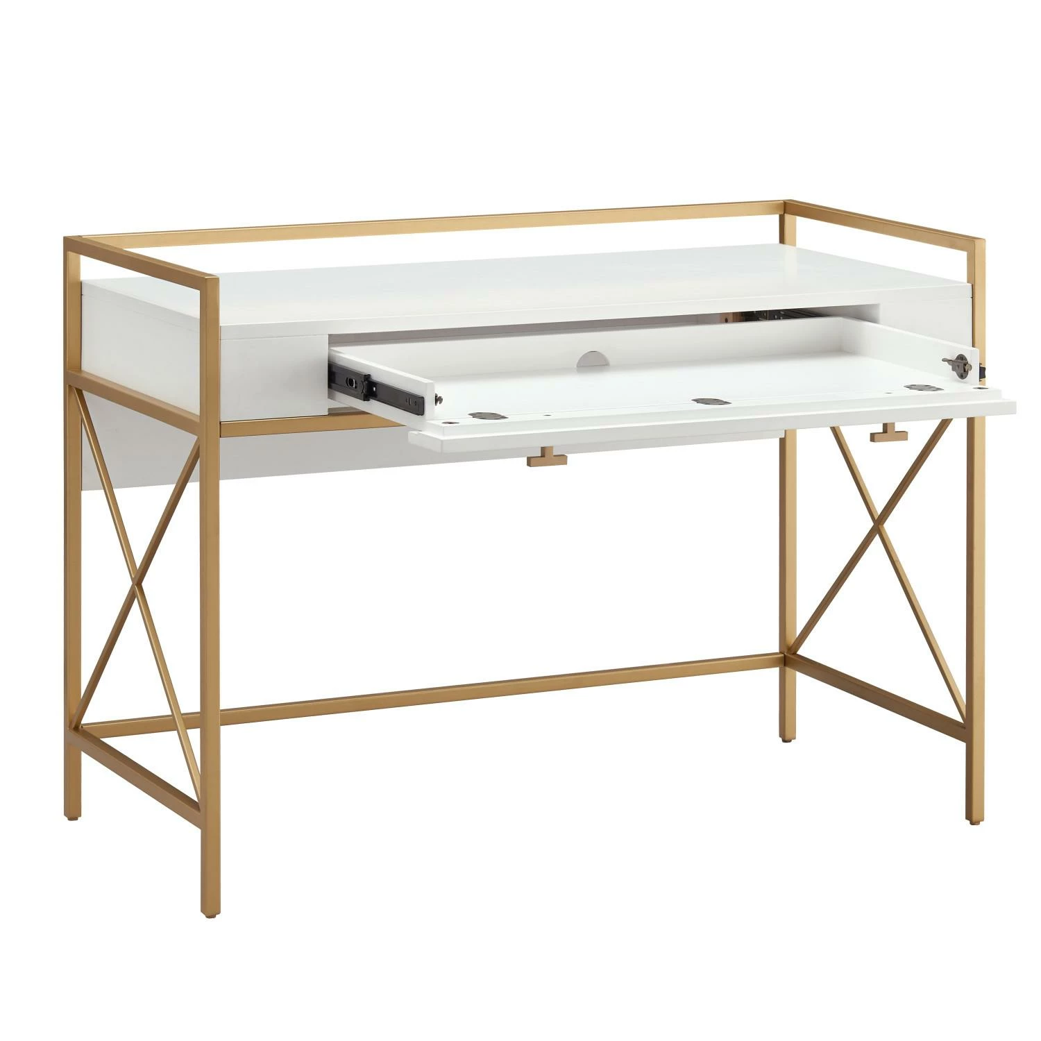 Claudette Wall Desk In White And Gold 7 Claudette Wall Desk In White And Gold - Image 7