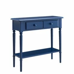 Coastal Console Table In Navy Blue