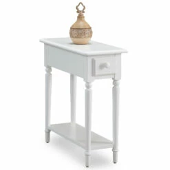 Coastal Narrow Side Table In Orchid White