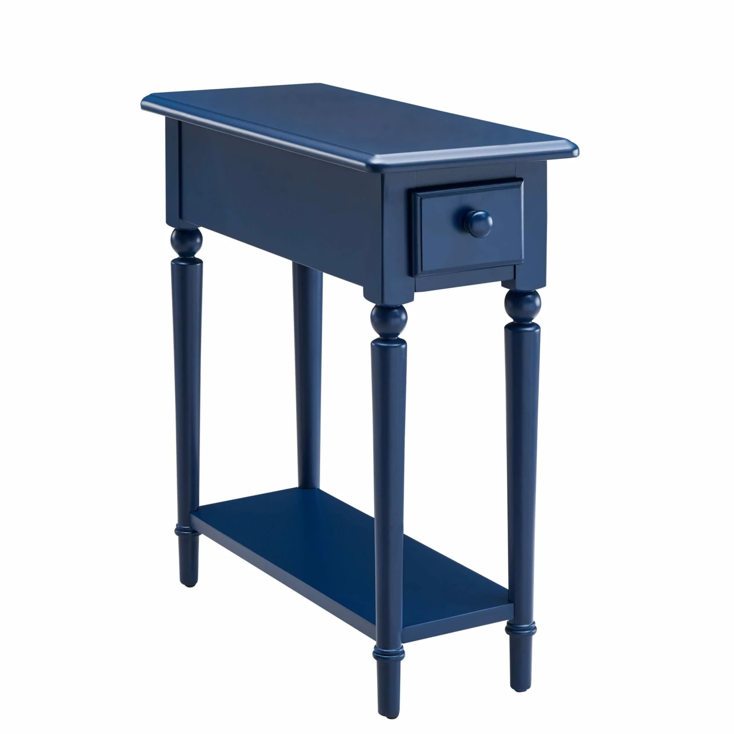 Coastal Narrow Side Table In Navy Blue 1 Coastal Narrow Side Table In Navy Blue