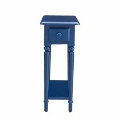 Coastal Narrow Side Table In Navy Blue 10 Coastal Narrow Side Table In Navy Blue -US Home Sales Store coastal narrow side table navy blue 5