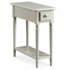 Coastal Narrow Side Table In Gray