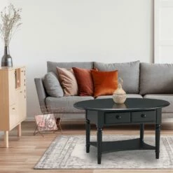 Coastal Oval Coffee Table In Swan Black -US Home Sales Store coastal oval coffee table swan black 3