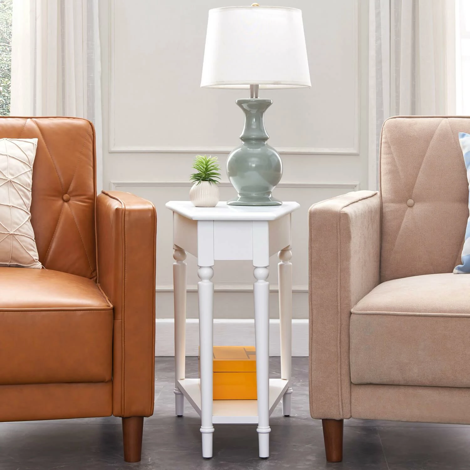 Coastal Wedge Table In Orchid White 2 Coastal Wedge Table In Orchid White - Image 2