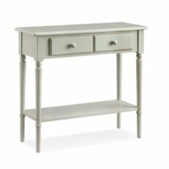 Coastal Narrow Sofa Table In Greige