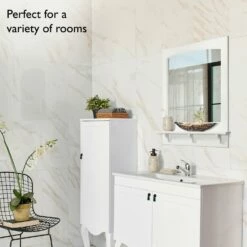 Concord Wooden Wall Mirror With Shelf In White, 31-Inch By 24-Inch 21 Concord Wooden Wall Mirror With Shelf In White, 31-Inch By 24-Inch -US Home Sales Store concord 24 inch white mirror shelf 3