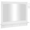Concord Wooden Wall Mirror With Shelf In White, 37-Inch