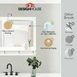 Concord Wooden Wall Mirror With Shelf In White, 37-Inch -US Home Sales Store concord 36 inch white mirror shelf 2