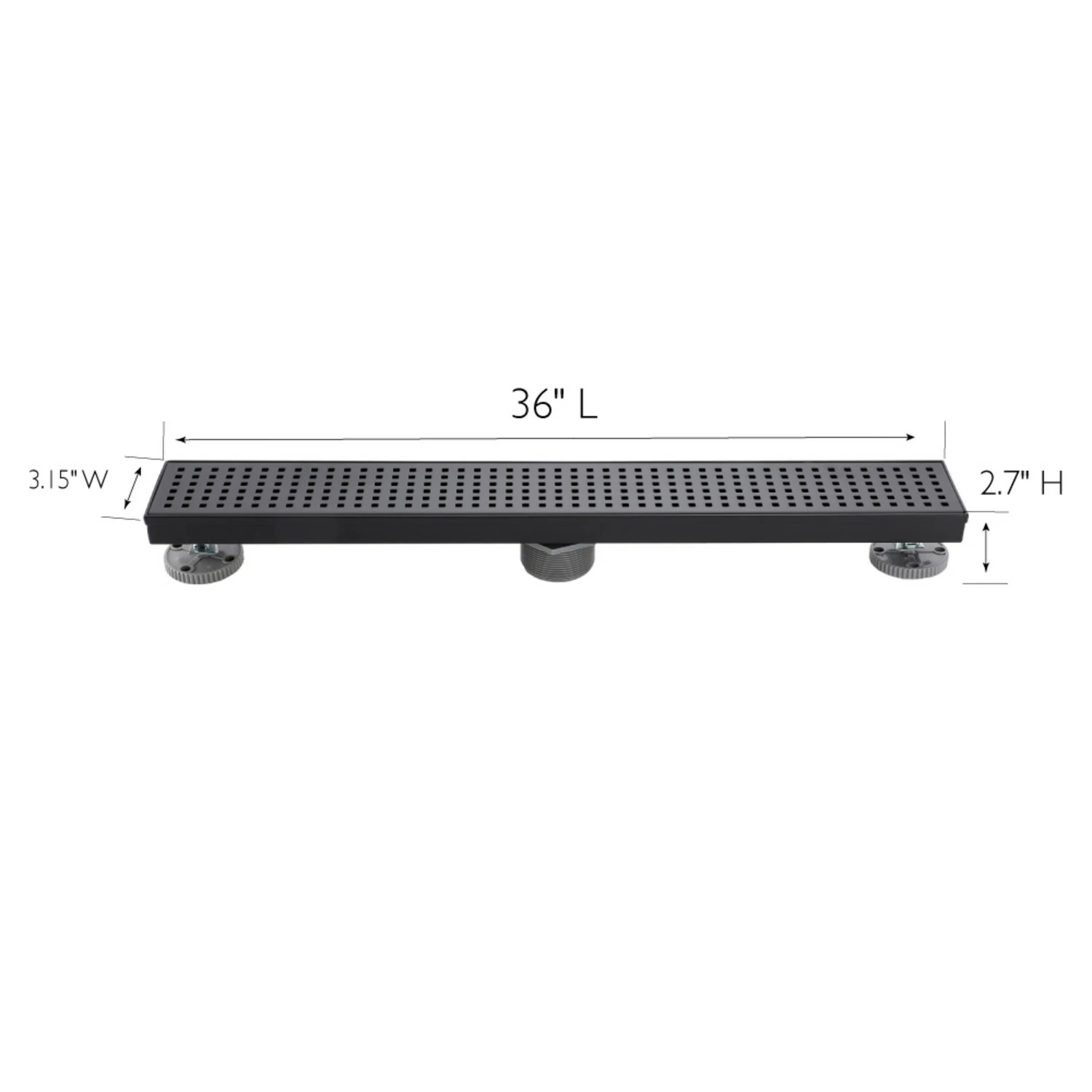 Contemporary Linear Shower Drain In Matte Black, 36-Inch 3 Contemporary Linear Shower Drain In Matte Black, 36-Inch - Image 3