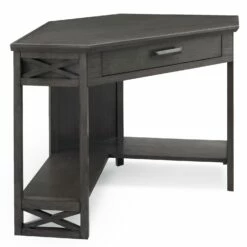 Corner Computer Desk In Smoke Gray