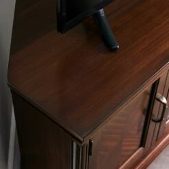 Corvino Corner TV Stand In Heartwood Cherry, 54-Inch -US Home Sales Store corvino 55 inch corner tv stand 3