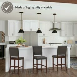 Counter Stool In Cappuccino/Ebony, Set Of 2 -US Home Sales Store counter stool ebony leather 2 set 2