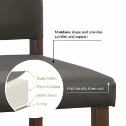 Counter Stool In Cappuccino/Ebony, Set Of 2 -US Home Sales Store counter stool ebony leather 2 set 3