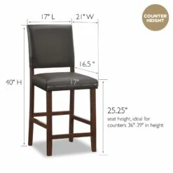 Counter Stool In Cappuccino/Ebony, Set Of 2 -US Home Sales Store counter stool ebony leather 2 set 7