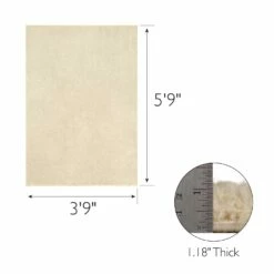 Dagen Area Rug In Beige, 3-Foot-9-Inch By 5-Foot-9-Inch -US Home Sales Store dagen shag rug beige 3 foot 9 inch by 5 foot 9 inch 6