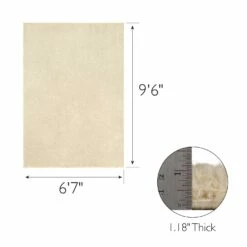 Dagen Area Rug With Soft Shag In Beige, 6-Foot-7-Inch By 9-Foot-6-Inch -US Home Sales Store dagen soft shag modern beige area rug 6 by 9 6