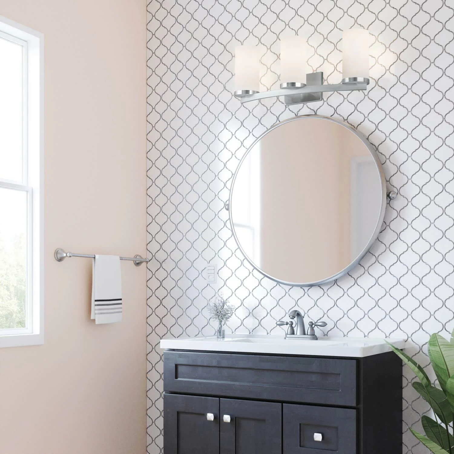 Desta Vanity Bar In Satin Nickel, 3-Light 2 Desta Vanity Bar In Satin Nickel, 3-Light - Image 2