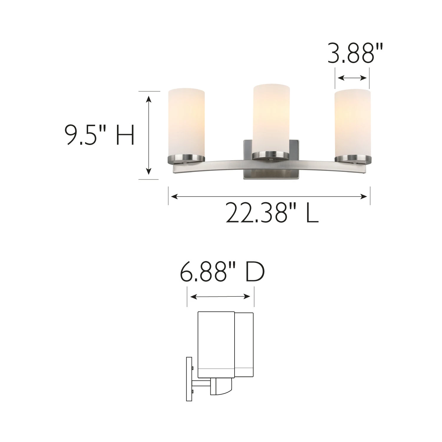 Desta Vanity Bar In Satin Nickel, 3-Light 4 Desta Vanity Bar In Satin Nickel, 3-Light - Image 4