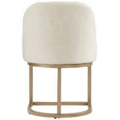 Barrelback Dining Chair With White Linen Seat And Gold Metal Base, Set Of 2 17 Barrelback Dining Chair With White Linen Seat And Gold Metal Base, Set Of 2 -US Home Sales Store dining chair barrel back white 2 set 13