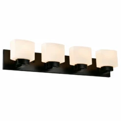 Dove Creek Vanity Light In Matte Black, 4-Light -US Home Sales Store dove creek 4 light bath matte black 12