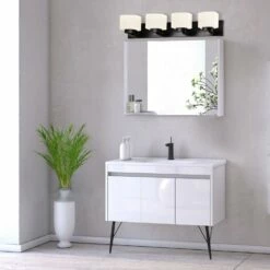 Dove Creek Vanity Light In Matte Black, 4-Light -US Home Sales Store dove creek 4 light bath matte black 14